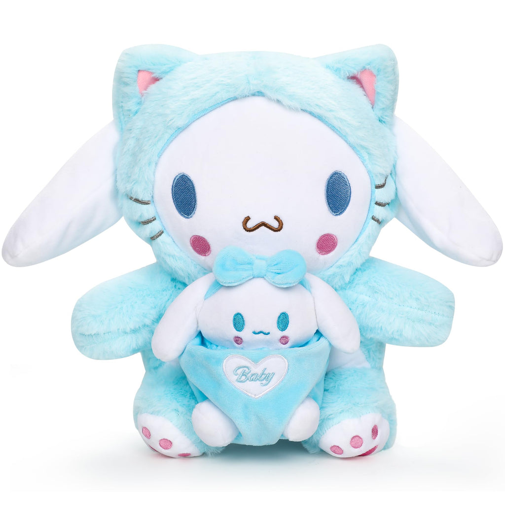 Cute Cartoon Stuffed Plush Toys - 13 Inch Lovely Cartoon Mommy Plush with a Baby Doll Soft Stuffed Animal Pillow Christmas Birthday Party Room Decor for Boys Girls Fans